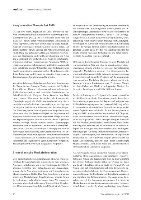 Concept Ophthalmologie, Heft 2/2012 - Klinikum Ernst von ...