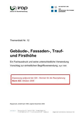 Nr. 12: Gebäude-, Fassaden-, Trauf- und Firsthöhe - IRAP