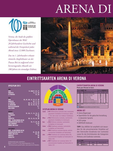 100 Jahre Arena di Verona +++ Karten & Hotel, ganz nach Ihren 