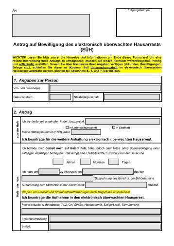 Antrag Hausarrest |PDF - Neustart