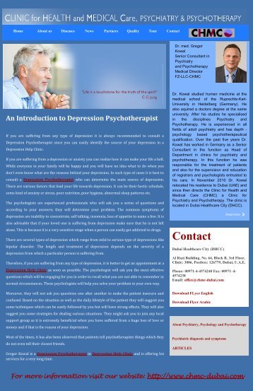 An Introduction to Depression Psychotherapist