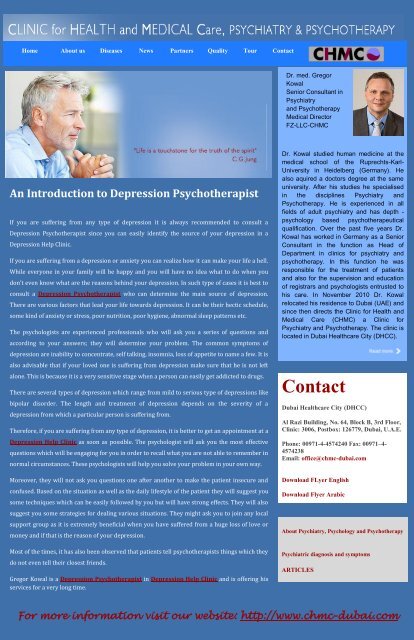 An Introduction to Depression Psychotherapist