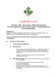 Checkliste für KT-KFZ - Kleintransporteure