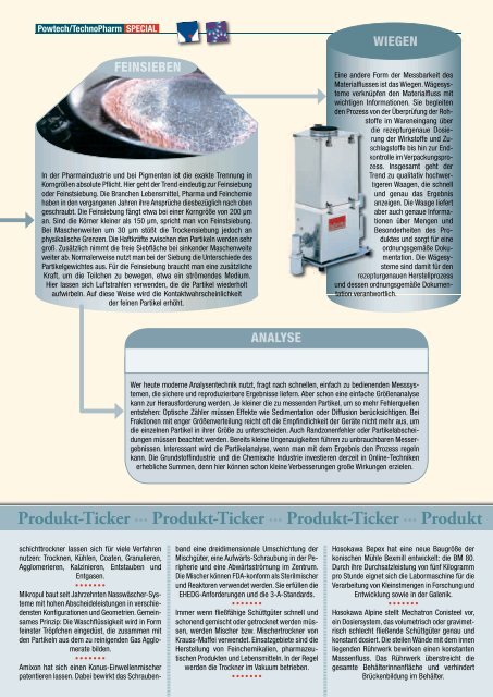 POWTECH/TechnoPharm Messeausgabe ab Seite 26