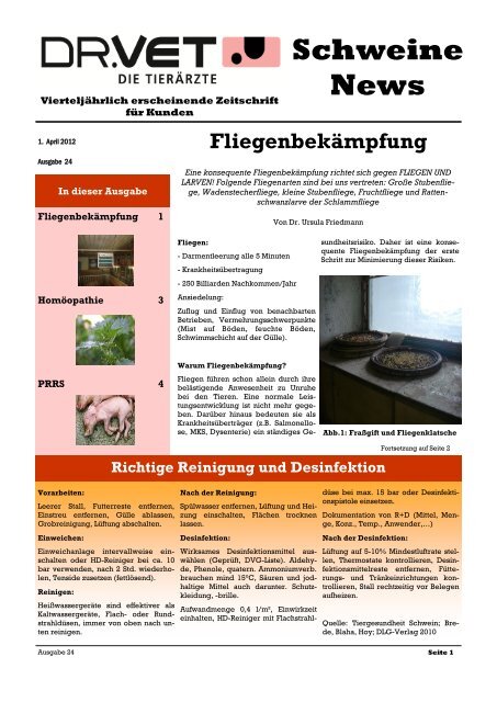Zeitschrift "Schweine-News" April 2012 - Dr. Vet Tierarzt