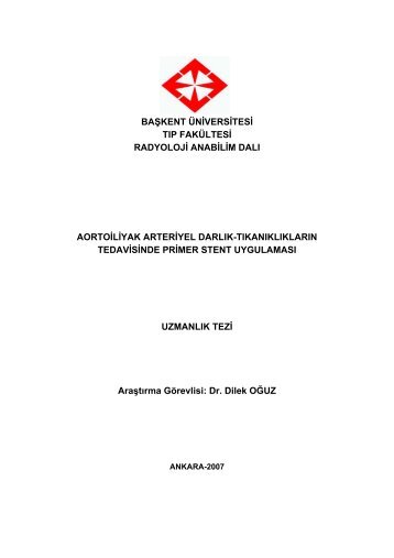 başkent üniversitesi tıp fakültesi radyoloji anabilim dalı aortoiliyak