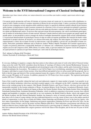 Programma del Congresso - Bollettino di archeologia on line ...