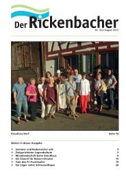Weiter in dieser Ausgabe Sommer und Bademeister ... - Rickenbacher