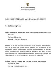 1. PRESSEMITTEILUNG vom Dienstag, 01.02.2011 ...