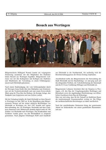 Ausgabe 19 vom 04.10.2006 - Verwaltungsgemeinschaft Höchstädt