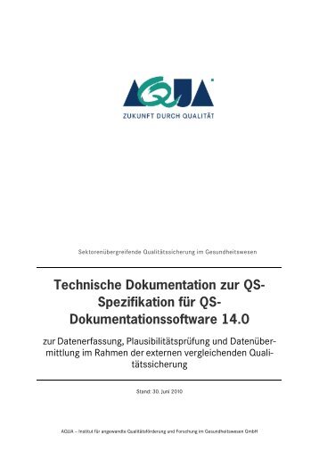 Technische Dokumentation zur QS-Spezifikation für QS ... - SQG