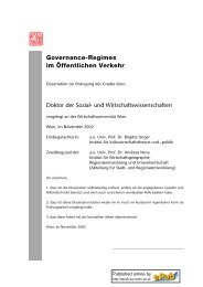 Governance-Regimes im Öffentlichen Verkehr - Claus Faber