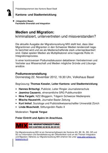 12 11 22 Flyer Medien und Migration - Integration Basel