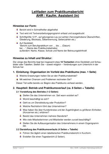 Leitfaden zum Praktikumsbericht _4 - Berufskolleg Leverkusen