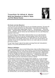Zum Gedenken an Alfred A. Häsler von Prof. Werner Kramer ...