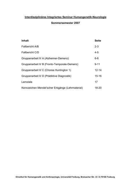 Skript zum Download - Praxis für Humangenetik Freiburg