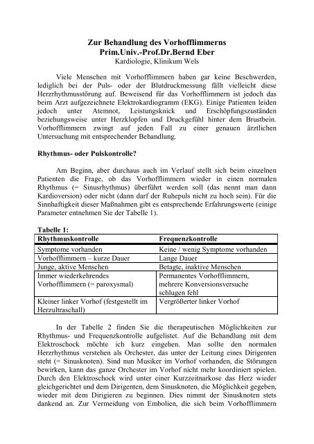 Ein Beitrag Von Prim Univ Prof Dr Bernd Eber Herzverband