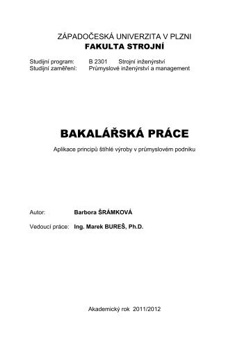 BAKALÁŘSKÁ PRÁCE - Západočeská univerzita v Plzni