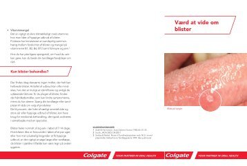 Værd at vide om blister - Colgate Professional