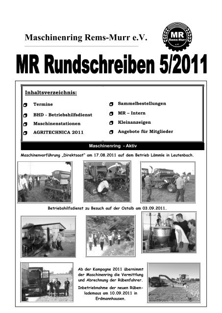 Rundschreiben 5/2011 - Maschinenring Rems-Murr eV