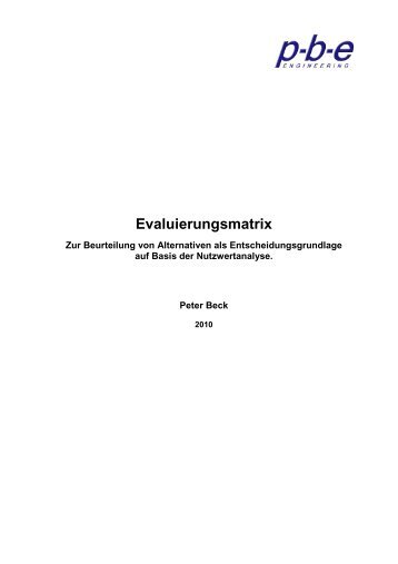 Evaluierungsmatrix - auf der Homepage von Peter Beck