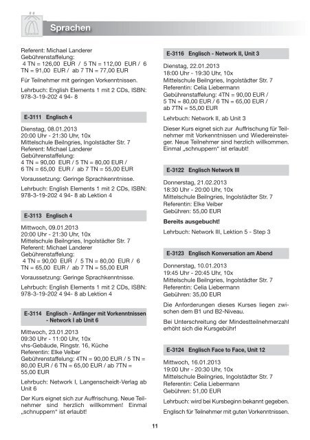 Kurz-Programm '13 - vhs Beilngries