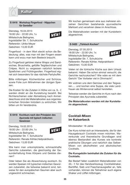 Kurz-Programm '13 - vhs Beilngries