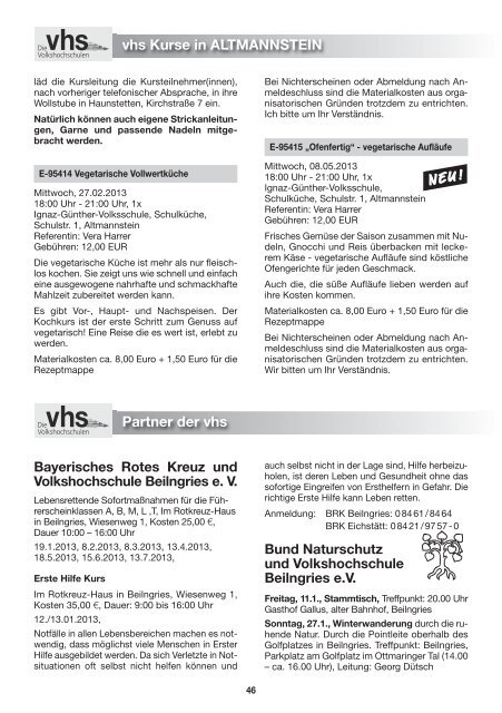 Kurz-Programm '13 - vhs Beilngries