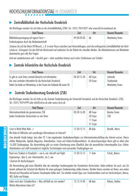 HIT - Zentrale Studienberatung Osnabrück