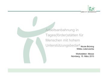 Arbeitsanbahnung in Tagess(förder)stätten - Werkstätten:Messe