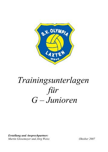 Trainingsunterlagen für G – Junioren