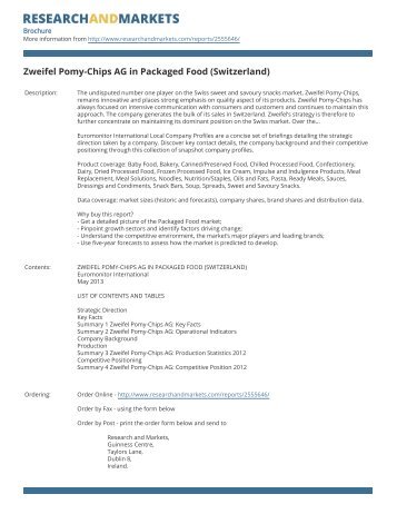 Zweifel Pomy-Chips AG in Packaged Food (Switzerland)