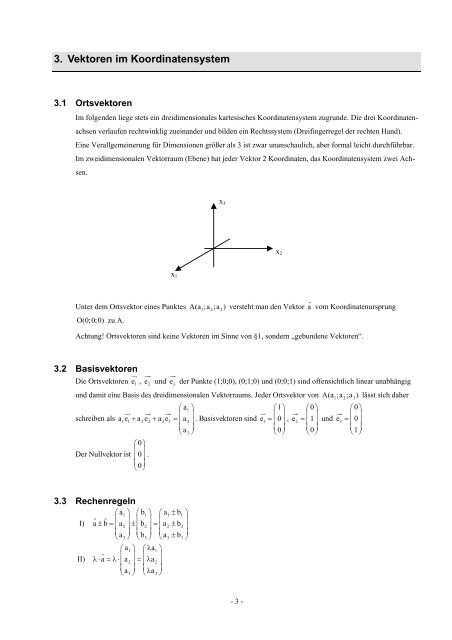 3 Vektoren im Koordinatensystem - FOS und BOS