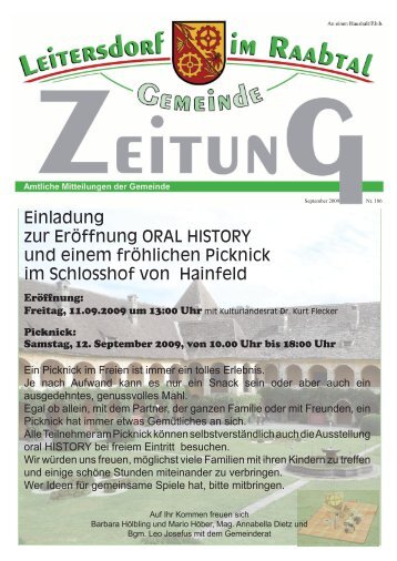 Gemeindezeitung September 2009 - Ausgabe 1