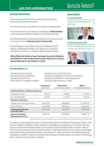 Factsheet - Deutsche Rohstoff AG