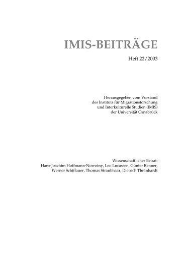IMIS-Beiträge, H. 22 - IMIS - Universität Osnabrück