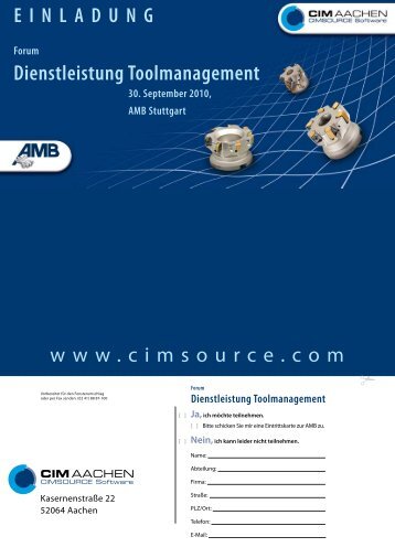 dienstleistung Toolmanagement - CIM Aachen