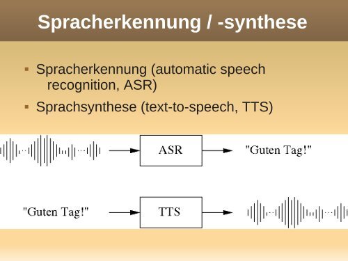 Automatische Spracherkennung und -synthese