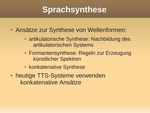 Automatische Spracherkennung und -synthese