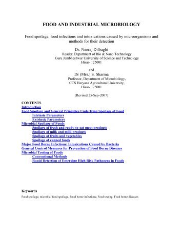 FOOD AND INDUSTRIAL MICROBIOLOGY