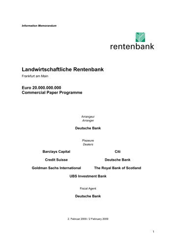 Prospekt ECP-Programm (249 kB) - Landwirtschaftliche Rentenbank