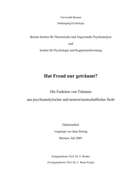 Hat Freud nur geträumt? - Institut für Psychologie und ...