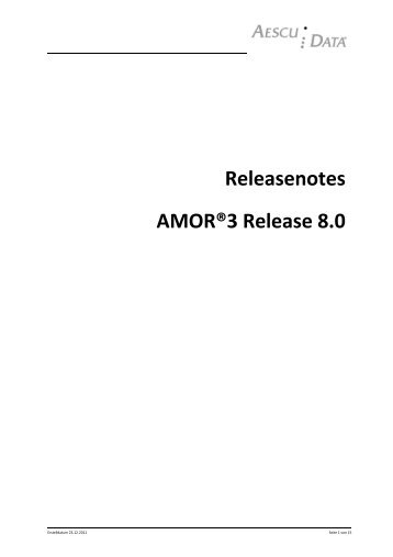 Releasenotes AMOR®3 Release 8.0