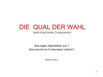 DIE QUAL DER WAHL beim Kauf eines Transceivers - ADL612