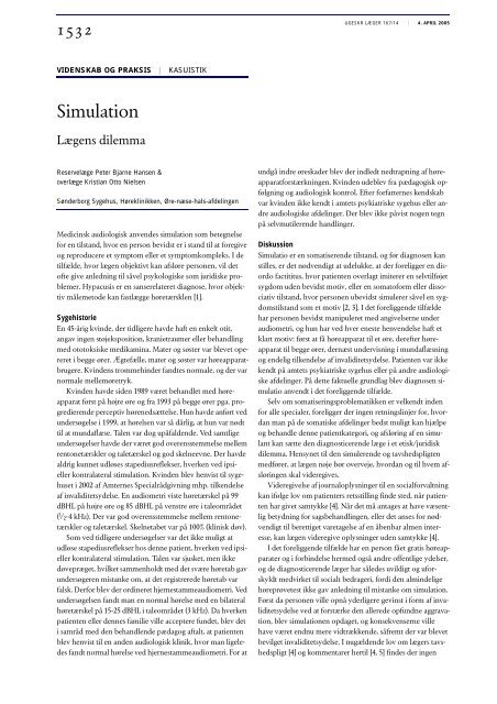 Simulation - Ugeskrift for Læger