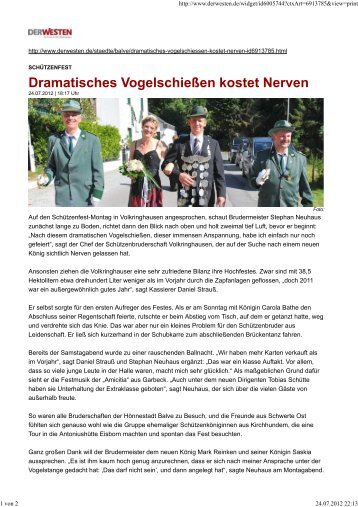 Dramatisches Vogelschießen kostet Nerven - Schuetzen ...