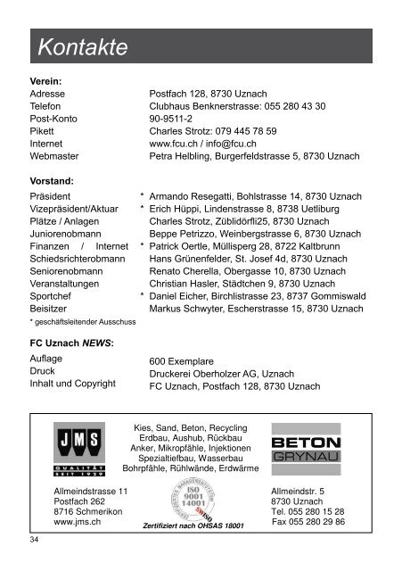 Herbstausgabe 2011 1923 - FC Uznach