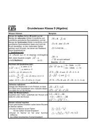 Grundwissen Klasse 9 (Algebra)