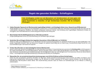 Regeln des gesunden Schlafes – Schlafhygiene