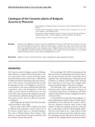 Catalogue of the Cenozoic plants of Bulgaria (Eocene ... - Bio.bas.bg